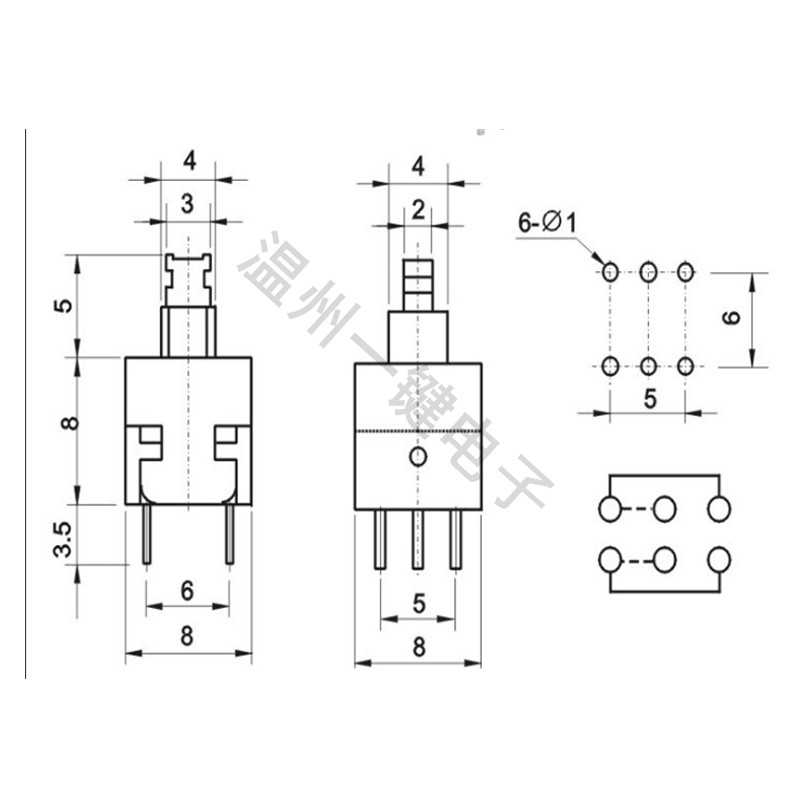 10 buah KFT-8.0A 8.0x8.0mm 6pi - Power Tools Kft ulasan dan harga