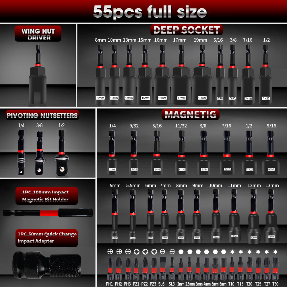 Set Obeng Impact Magnetik 55 P - Power Tools Tool Box ulasan dan harga